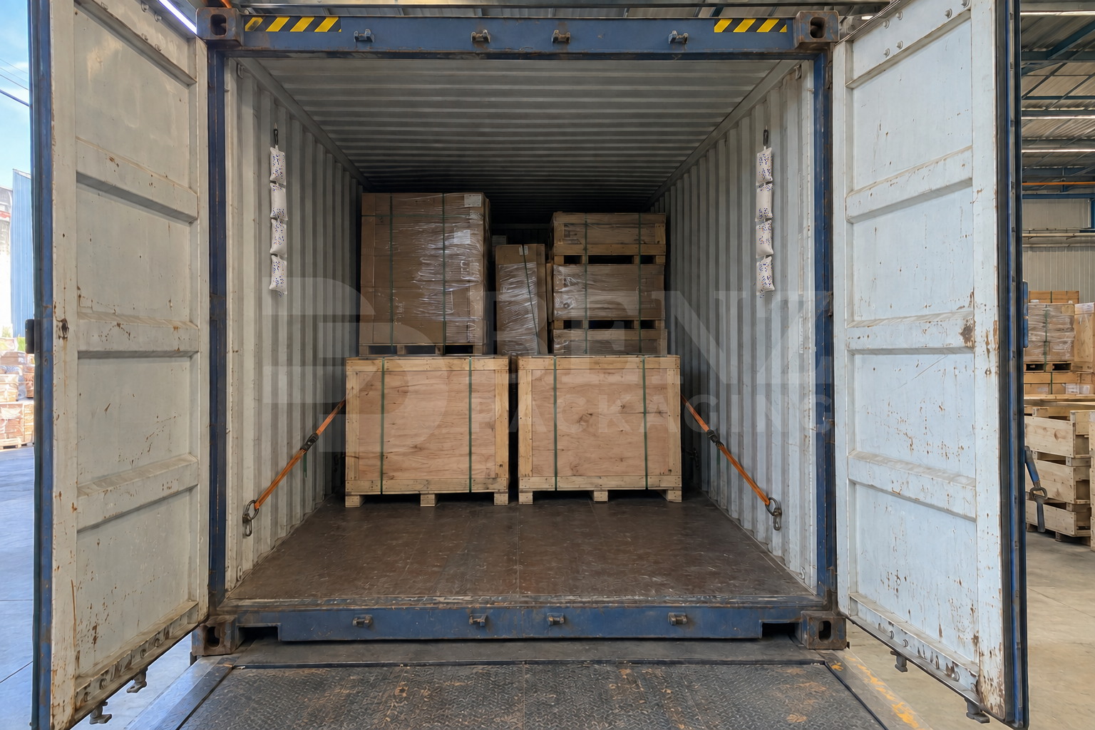 Pre-dispatch inspection of container desiccant placement before the cargo doors are closed