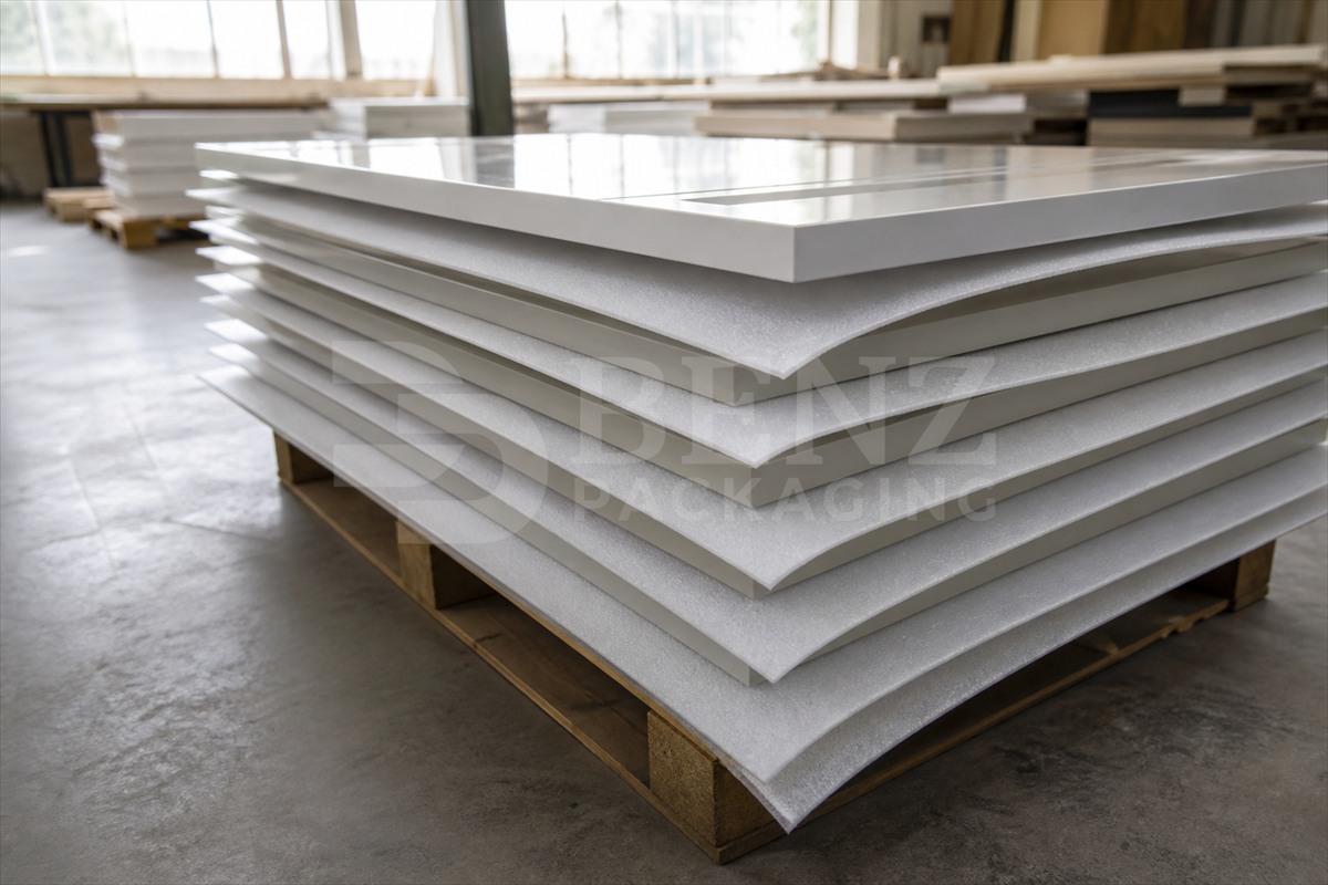 foam interleaving between finished cabinet doors
