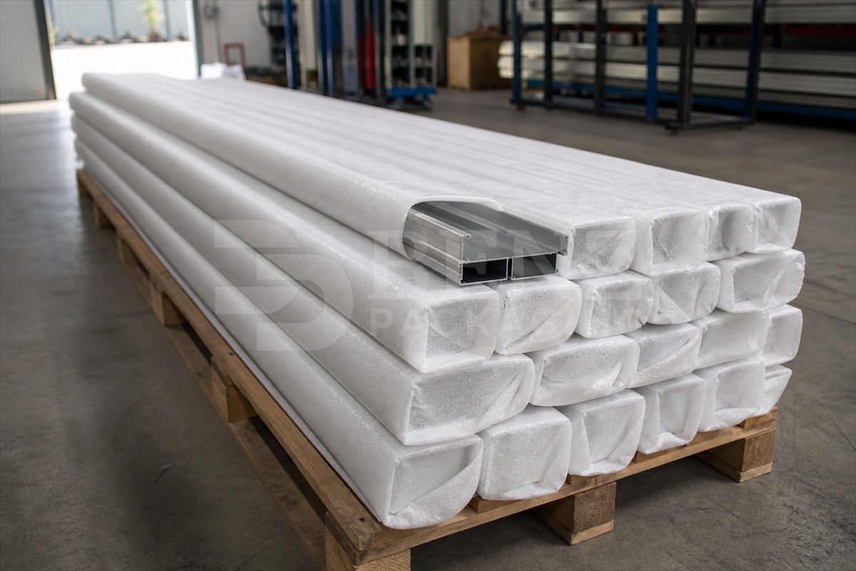 foam sleeves around aluminium extrusions
