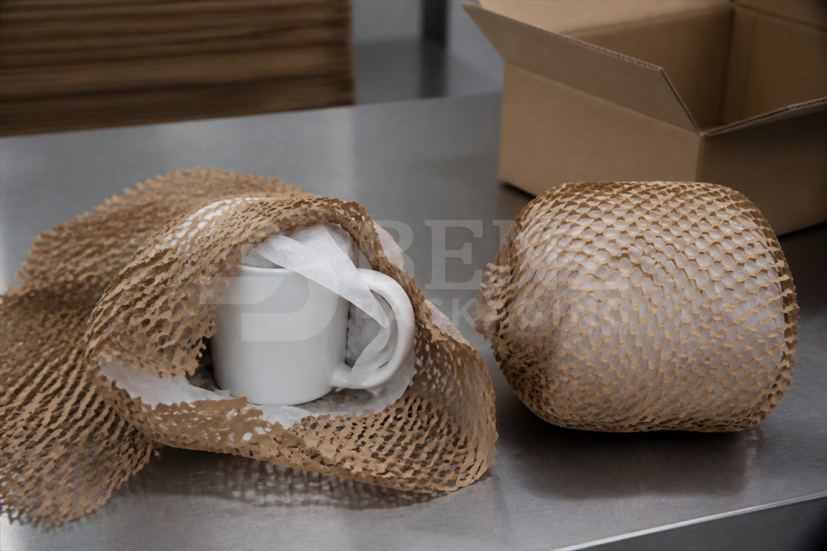 paper wrapping around packed products
