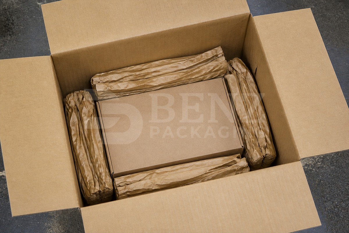 double-boxed instrument with paper cushioning
