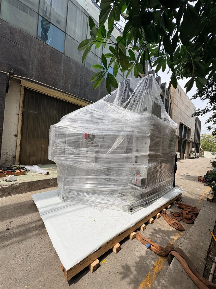 Machine stretch wrapped and palletised outside the works ready for despatch