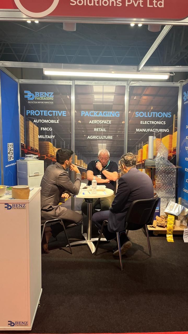 BENZ Packaging team consulting with visitors at Interplas 2023, NEC Birmingham