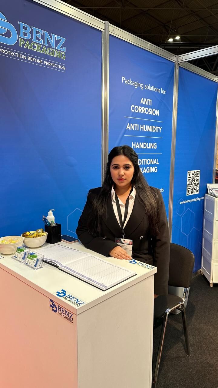 BENZ Packaging team member at the Interplas 2023 stand, NEC Birmingham
