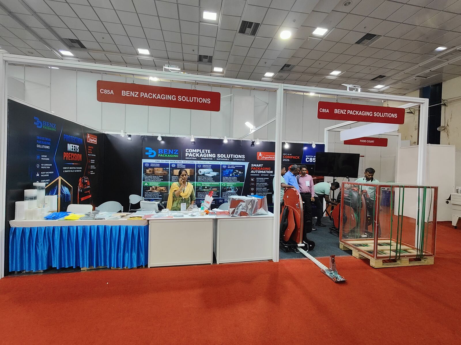 BENZ Packaging end-to-end packaging solutions display at LOGMAT 2026, Chennai