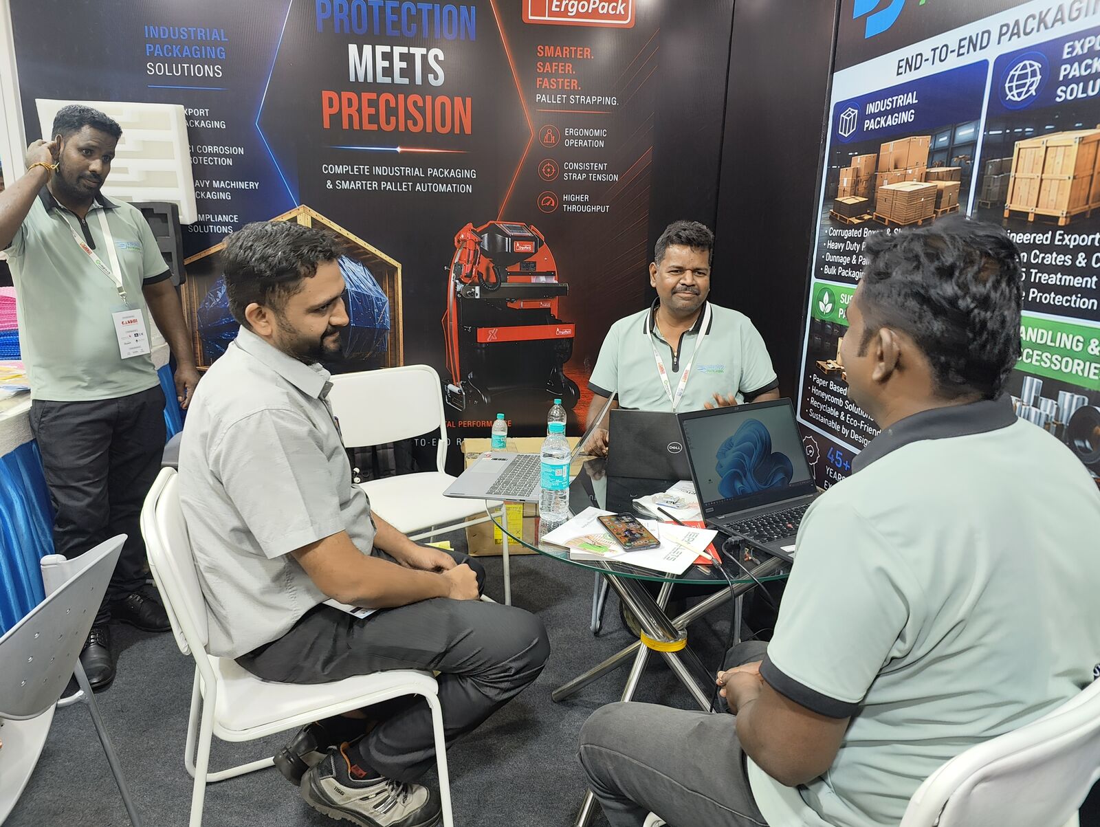 BENZ Packaging engineers consulting with visitors at LOGMAT 2026, Chennai