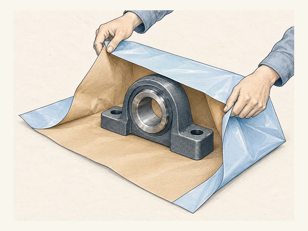 BENZPACK™ PE-Coated Laminated VCI Paper: Position the coated layer technical illustration
