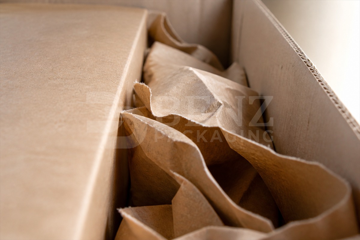 BENZPACK Paper Void Fill - Airy Folds Carton Closeup